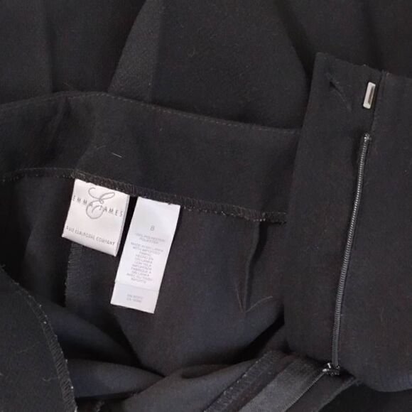Vtg Emma James Womens Pants Sz 8 Black Crepe Straight Dressy Narrow - Picture 9 of 11